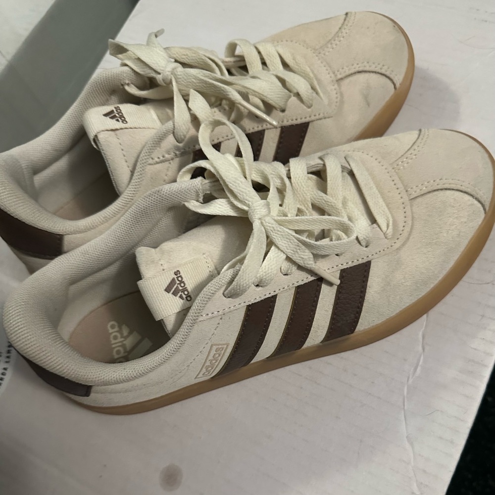 Adidas woman’s Beige and Dark Brown Sneakers